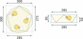 MORETTI MO6639 POLYGON Modern Mennyezeti Lámpa E27 IP20