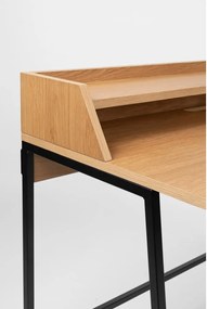 Szekreter típusú íróasztal tölgyfa dekoros asztallappal 60x120 cm Giorgio – White Label