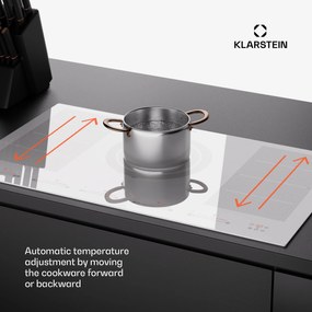 Klarstein Masterzone 90 Flex, indukciós főzőlap, max. 12 600 W, beépített, 5 zóna, 2 Flex zóna, ThermoBoost technológia, Smart Flex