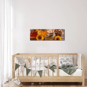 Kép - Csendélet mézes csészékkel (órával) (90x30 cm)