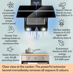 Klarstein Clara 60, páraelszívó, 509 m³/ó, érintőkijelző, környezeti háttérvilágítás