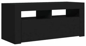 fekete TV-szekrény LED-világítással 90x35x40 cm