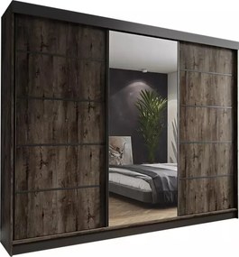 Amo 250 Tolóajtós Szekrény 250cm, Szürke Hamu