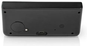 Nedis WCACQ20BK - Ébresztőóra LCD kijelzővel és vezeték nélküli töltő 15W/5V fekete