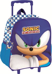 Sonic a sündisznó Modern gurulós ovis 3D hátizsák, táska 32 cm