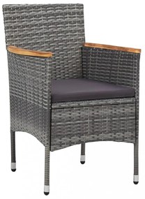 vidaXL 11 részes szürke polyrattan kerti étkezőgarnitúra