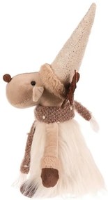 Karácsonyi dekoráció Sob, magasság 32 cm, ülő,bézs/barna