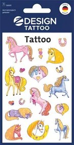 Matrica, tetoválás, 1 ív, 76x120 mm, AVERY ZWECKFORM, Z-Design No.56681, csillámos lovak (AY56681)