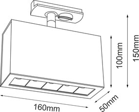 Antigo A-Glare 6323 Sínreflektor 5x10W/LED 3000K 800lm IP20
