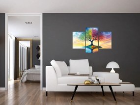 Kép – Évszakok festett fája (90x60 cm)