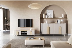 Amilio dohányzóasztal 100 cm fiókos - kasmír / olajozott tölgy