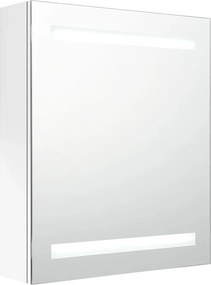 vidaXL fényes fehér LED-es tükrös fürdőszobaszekrény 50 x 14 x 60 cm