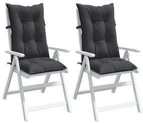 2 db antracit szövet magas háttámlájú székpárna 120x50x7 cm