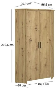 Sarok ruhásszekrény Andra 2D (artisan tölgy). 1052741