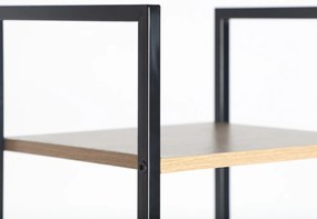 Intenso Home 4 szintes nyitott könyvespolc 29 x 112cm (Aranytölgy) | Univerzális tároló állvány fém lábakkal