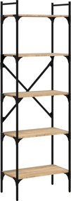 vidaXL 5 szintes sonoma tölgy színű fa könyvespolc 56 x 31,5 x 174 cm