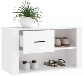 fehér szerelt fa cipősszekrény 80x35x45 cm