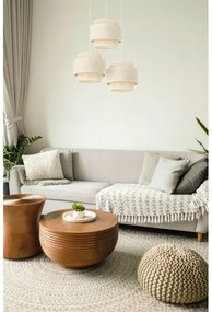 Zsinóros BOHO függőlámpa 3xE27/60W/230V krémszínű/juta