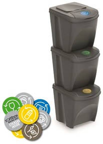 PROSPERPLAST SORTIBOX hulladékgyűjtő tartályok készlete, 3x25l