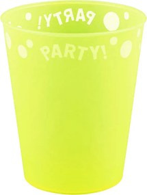 Yellow Fluorescent, Sárga micro prémium műanyag pohár 250 ml