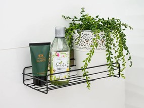 Fúrás nélküli fürdőszobai polc VIENTO, fekete