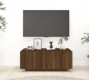 Barna tölgyszínű szerelt fa tv-szekrény 100 x 35 x 40 cm