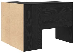 Sarok íróasztal Fekete tölgy 102x88x75 cm Forgácslap