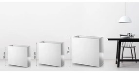 PX B Szögletes Üvegszálas Elegáns Kaspó - fehér