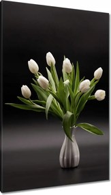 Vászonkép 80x120 Fehér tulipánok vázában