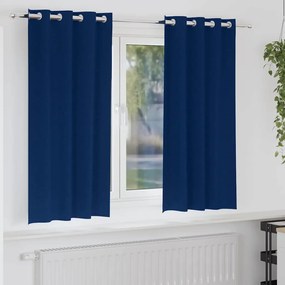 Függönyök függönyökkel 2 pcs Sötétkék Poliészter