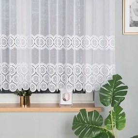 Jacquard függöny méteráru 150cm magas, fehér