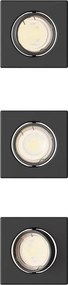 Philips - 3 darabos PERIDOT süllyesztett lámpatest készlet, 1x GU10/7W/230V, fekete
