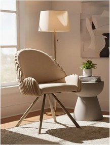 Krémszínű kárpitozott karfás étkezőfotel szett 2 db-os Stockholm – Mauro Ferretti