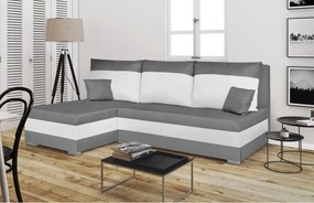 GUSTO Kinyitható sarokkanapé Fekete/fehér