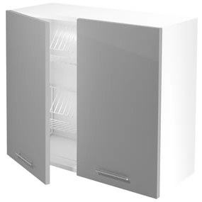 Felső szekrény Vento GC-80 / 72, fehér / szürke