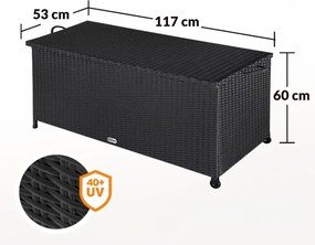 Deuba Kerekes tárolódoboz 370 L - fekete