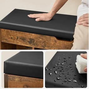 Cipőtároló VOREN barna/fekete