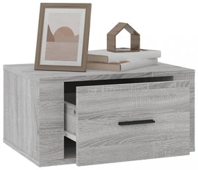 2 db szürke sonoma falra szerelhető éjjeliszekrény 50x36x25 cm