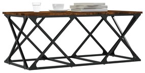 füstös tölgy színű szerelt fa dohányzóasztal 100 x 49 x 40 cm