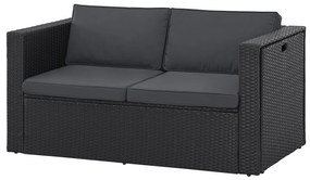 Juskys Salou rattan szett - fekete