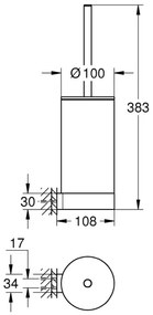 GROHE 41076GL0 - SELECTION arany WC-tisztító készlet