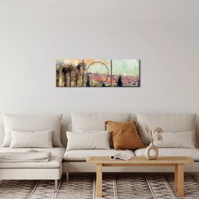 Kép - akropolisz, Athens, Görögország (órával) (90x30 cm)