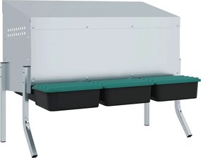 vidaXL 3 rekeszes horganyzott acél csirkefészkelőláda lábakkal