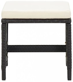 4 db fekete polyrattan kerti ülőke párnákkal