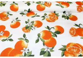 dekoratív szövet pamut narancs, magasság 140 cm