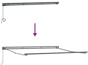 Kézi Behúzható Napellenző Narancs és Fehér 350x250 cm
