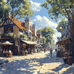 Vászonkép Canvas Város Franciaország Utca Körút Étterem 80x80