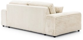 Krémszínű kordbársony kanapé 213 cm Justin – Ropez