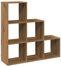 3 szintes kézműves tölgy fa elválasztó könyvespolc 99x29x99 cm