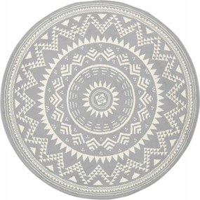 Kerek modern nappali szőnyeg,szürke krém mintás Mandala 140cm
